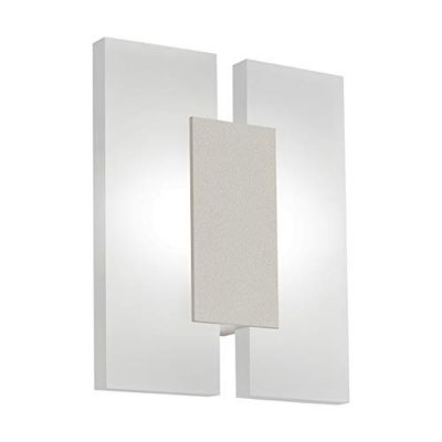 EGLO Candeeiro LED de parede Metrass 2, candeeiro de teto de 2 holofotes, luz de parede, alumínio e plástico em níquel mate, acabamento acetinado, candeeiro LED de salão de cor branca quente