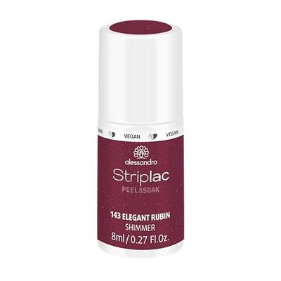 alessandro Striplac Peel or Soak – VEGAN- ELEGANT RUBIN – Smalto LED in rosa scuro con scintillio, per unghie perfette in 15 minuti, 8 ml