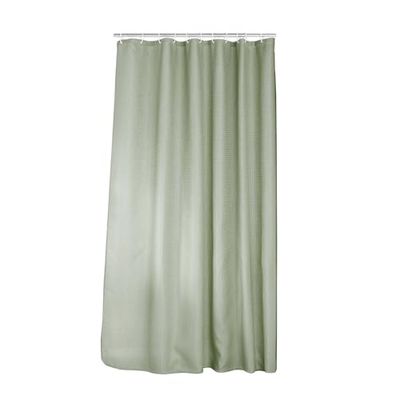 Douceur d'Intérieur - Cortina de Ducha con Ganchos (180 x 200 cm) de Cuarzo Salvia, Jacquard Liso