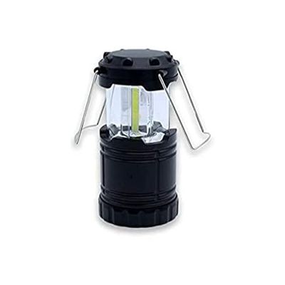 Présentoir avec 6 lampes de poche LED 10 W pour le camping, montage et transport faciles, idéal pour l'éclairage extérieur et les activités de plein air.