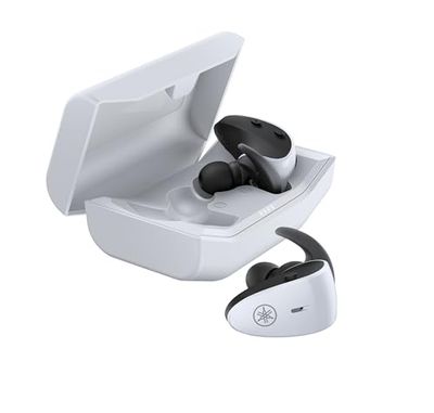 Yamaha TW-ES5A Auriculares In-Ear Deportivos True Wireless Bluetooth con Listening Care, Micrófono con Diseño Avanzado, Resistente al Agua y al Sudor IPX7 - Blanco