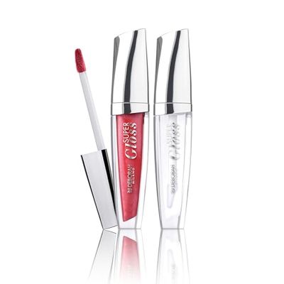 Deborah Milano -Set Makeup Super Gloss Lucidalabbra, N.06 Pearly Red e N.01 Transparent, Lip Gloss Volumizzante e Brillante con Acido Ialuronico, Dona Labbra Soffici, Levigate e Idratate, 4.5 gr
