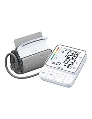 Beurer BM 51 EasyClip upper arm blood pressure monitor with innovative clip cuff for easy application with just one hand movement, fully automatic blood pressure and pulse measurement on the upper arm