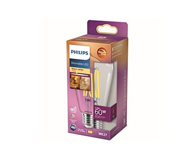 Philips LED - Bombilla LED Clásica, ST64 E27, Luz Blanca Cálida Regulable, 60W