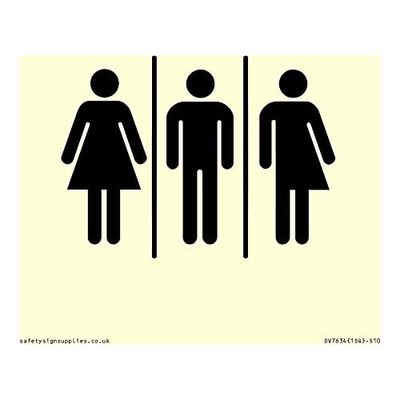 Female, Male and Non-gender specific Sign - 100x100mm - S10