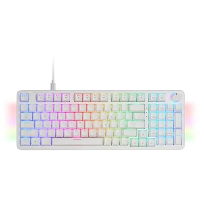 Mars Gaming MKPRO, Teclado Mecánico Gaming Completo, RGB Chroma, Switches Hot-Swap Mecánicos, Antighosting, Rueda de Control, Software Avanzado, Multiplataforma, Switch Silent, US, Blanco