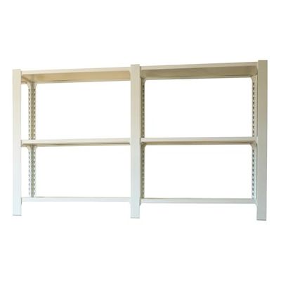 Simon Rack Librería Estanteria Oficina, 2 Módulos, 1000x1800x400 mm, 3 Alturas, Bandeja Madera, Estilo Industrial, Metálicas, Blanco - Officlick