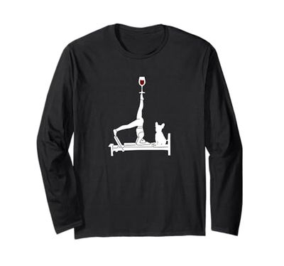 Pilates vino Reformer Pilates con Bulldog francese Maglia a Manica