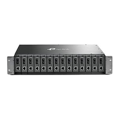 TP-Link TL-MC1400 Chassis moldura de 14 slots, 14 conversores de mídia, 2 ventiladores interior, com fonte de alimentação redundante opcional