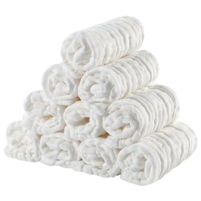 EXTSUD Myjki dla niemowląt, 10 sztuk muślinowych ściereczek do ślinu dla niemowląt, 25 x 25 cm, ręczniki z muślinu, miękkie ręczniki do twarzy dla noworodków (białe)