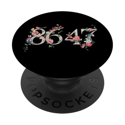 Anti 45 47 Funny 86 47 Floral Boho Feminista 8647 Para Las Mujeres PopSockets PopGrip Adhesivo