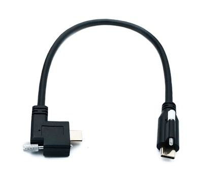 SYSTEM-S USB 3.1 Gen 2 kabel 30 cm type C stekker naar stekker enkele schroef hoek links rechts 10 Gbit/s 100 W