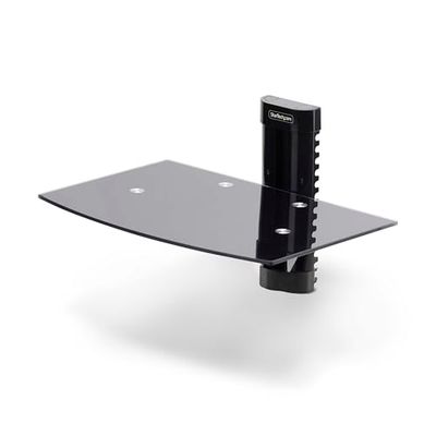 StarTech.com Hangende Wandplank voor Audio/Video Apparatuur, In Hoogte Verstelbaar Schap voor Onder TV, Gehard glazen schap