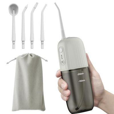Irrigateur buccal sans fil pour les dents - Vainqueur du test - Nettoyeur dentaire électrique avec 4 modes et 3Gears IPX7 étanche - Portable USB rechargeable - Fil dentaire pour la maison et les voyages