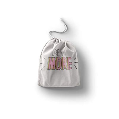 Bonamaison Imprimé Sacs de Coton avec Cordon, Sac D'Épicerie, Sac À Provisions, Réutilisables, Écologique, Pliable, Taille: 20x30 Cm