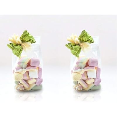 Italpak Buste Trasparenti Fondo Quadro, per Alimenti, Sacchetti con base, 50 pz, 6+4x22 cm (Confezione da 2)