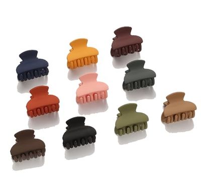 10 x Mini Hair Clips for Women - Practical Hair Accessories with Double Teeth, Mini and Lightweight Design for Daily Hairdressing, Crab Hair Barrette for Women and Girls, Multi Colours