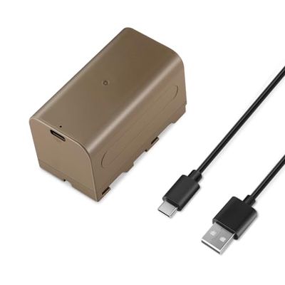 NEEWER NP-F750 7000 mAh reservebatterij, volledige oplaadtijd 5,4 uur met poort/USB type C-kabel, oplaadbare batterij voor camera, videolicht, monitor voor Sony NP-F550 F750