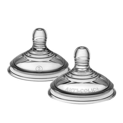 Tommee Tippee tetinas, tetinas anticólicas, anatómicas, silicone, fluxo médio, desde 3 meses, produtos de alimentação essenciais, embalagem de 2
