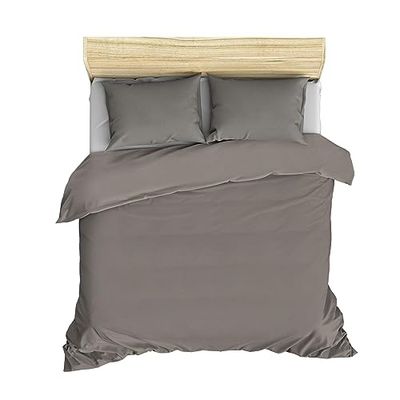 Set de funda nórdica + 2 fundas de almohada 240x220 Gris oscuro