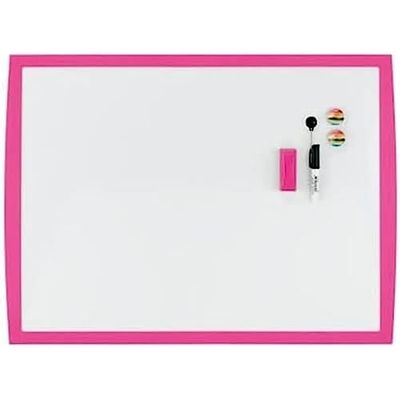 Nobo Piccola Lavagna Magnetica Montabile a Parete, con Cornice Rosa Vibrante, per Casa / Ufficio, Include Accessori Coordinati, 585 mm x 430 mm, Rosa