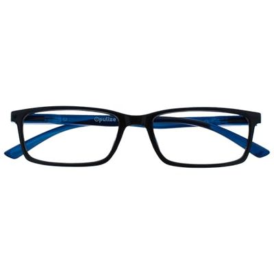OPULIZE See - Occhiali da Lettura Filtro Luce Blu Montatura Stretta Cerniere a Molla Migliorano il Sonno Gaming Computer Anti Riflesso Nero Uomo Donna B9-1+2.50