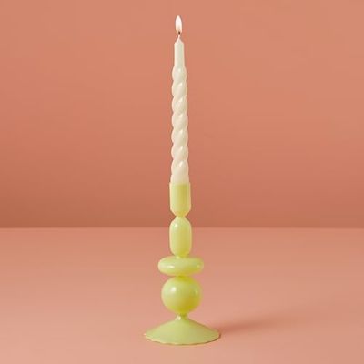 Milky Green Bubble Glass Candle Holder – Tall Glass Candleholders for Pillar & Taper Candles