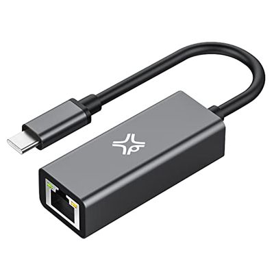 XtremeMac Adaptateur USB-C vers Ethernet LAN, 10/100/1000 Mbps, RJ45, Plug & Play, Rapide et Stable, boîtier Aluminium pour MacBook, iPad, Samsung et Autres appareils USB-C - Space Grey