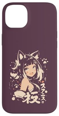 Anime Waifu Cute Anime manga Cat Girl Sweet Retro Japan Case for iPhone 14 Plus