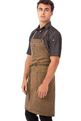 Chef Works Abaq054gbn0 Bib Apron, Golden Brown, One Size