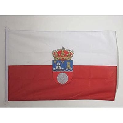 AZ FLAG Bandera Nautica de CANTABRIA 45x30cm - Pabellón de conveniencia CÁNTABRA – CANTÁBRICA 30 x 45 cm Anillos