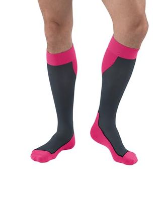 JOBST Sport Knee High - The Graduated Compression Socks for Sports Lovers - Sport 15-20 mmHg Compression - Unisex Design, Pink, Small