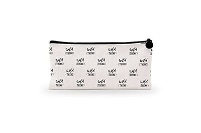 Bonamaison Digitally Printed Canvas Pencil Pouch with Zipper, Zipper Pencil Case for School, Canvas Pen Bag for Kids, Boys, Girls, 100% Cotton, Unisex, 1 Piece, 21x12 cm