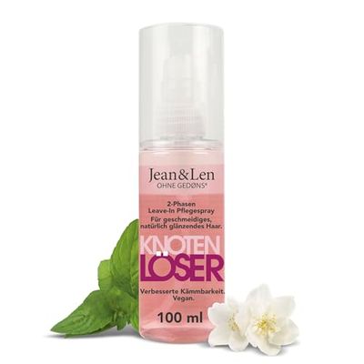 Jean & Len Knot Remover 2-Phase Leave-In Spray, adatto a tutti i tipi di capelli, districa i capelli e migliora la pettinabilità, spray districante, senza parabeni e siliconi, vegan, 100 ml