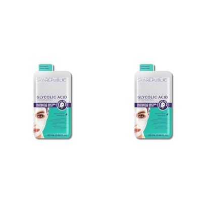 Skin Republic Glycolic Acid Oxygenating Mask | Visibly Brightens And Improves Skin Texture | Helps Reduce Appearance Of Pores & Blackheads (Pack of 2)