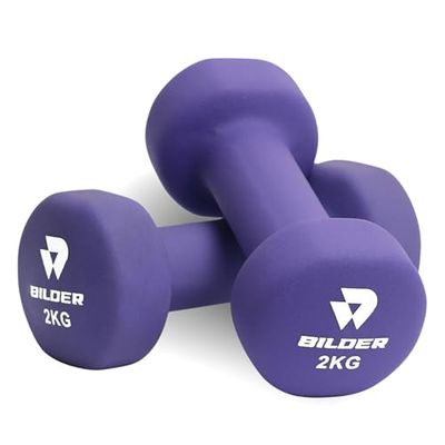 BILDER - Coppia Manubri Palestra 2kg, Forma Esagonale e Superficie Antiscivolo, Set Pesi Palestra per Allenamento a Bassa Intensità ed Esercizi di Tonificazione, Pesetti con Rivestimento in Neoprene