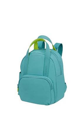 American Tourister Puffypop - Mini mochila (35 cm, 8,5 L), compartimento para AirPods y tablet, 2 soportes para botellas, color turquesa
