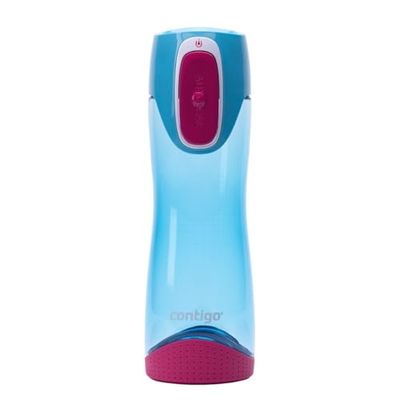 Contigo Bottiglia Acqua Swish Autoseal, 500 ml, Borraccia Sportiva grande priva di BPA, Bottiglia da Palestra a Tenuta Stagna, per lo Sport, Bicicletta, Escursioni, Blu (Skyblue)