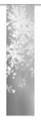 Home Fashion 86092 – 703 schiebvo rhang Copo de impresión Digital, imitación de Seda de Tela Decorativa, 245 x 60 cm, Color Gris