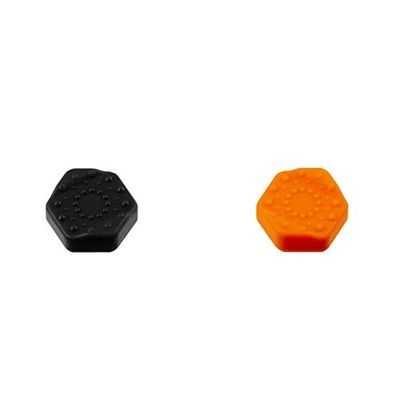 Konix Pack de 4 reposapiés Antideslizantes Mythics para joysticks DualShock de PS4, Reforzados con Silicona, Color Negro y Naranja