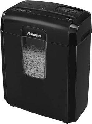 Fellowes Powershred 8C destructeur de papier Cross shredding 22 cm Noir - Destructeurs de papier (Cross shredding, 22 cm, 4 x 35 mm, 14 L, Boutons, 3 mm/min)