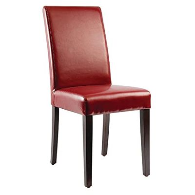 Bolero Faux Leather Dining Chairs Red 510mm Hotels Restaurants Cafe 2pc