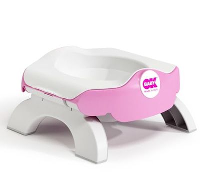 OKBABY Assento redutor de WC e urinol de viagem, Roady, design compacto e leve-base de borracha antiderrapante, caneca interior removível, para crianças, fúcsia,