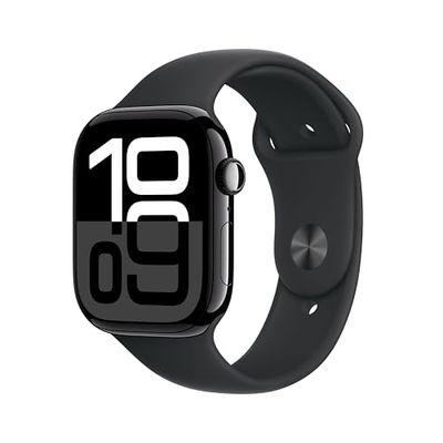 Apple Watch Series 10 GPS + Cellular 46 mm Smartwatch con cassa in alluminio e cinturino Sport Loop Nero - S/M. Fitness tracker, app ECG, display Retina always-on, Carbon Neutral