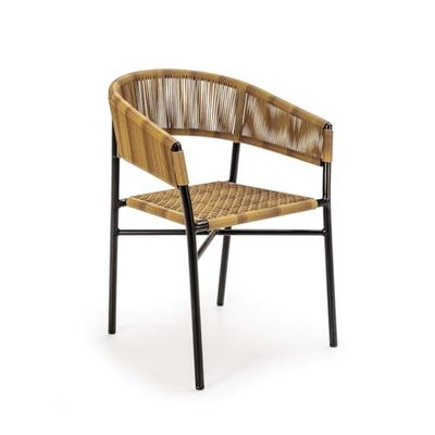 SILLA 55X62X80 METAL NEGRO/MIMBRE NEGRO