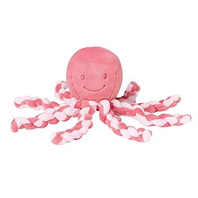 Nattou Peluche de polvo para recém-nascidos e prematuros, 23 cm, rosa