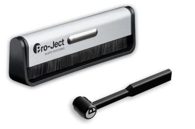Pro-Ject Cleaning Set Basic - Cepillo de Limpieza de Fibra de Carbono para Discos de Vinilo y Cepillo de Agujas de Carbono
