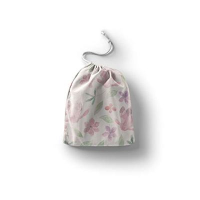 Bonamaison Impreso Algodón Bolsas con Cordón, Bolsa con Cordel para el Hogar y el Almacenamiento de Verduras, Bolso de Compras, Plegable, Ecologica, Reutilizables, Tamaño: 40x50 Cm