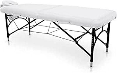 QUIRUMED Easy Force Massagestoel, inklapbaar, van aluminium, wit, massagetafel, kunstleer, vulling met hoge dichtheid, in hoogte verstelbaar, afneembare kop, licht, tot 210 kg