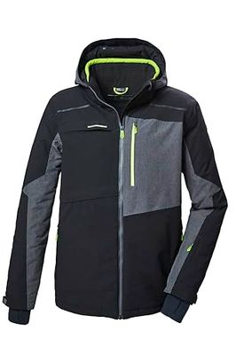killtec Uomo Giacca da sci/giacca funzionale con cappuccio e paraneve con chiusura a cerniera KSW 71 MN SKI JCKT, schwarz, XXL, 41960-000